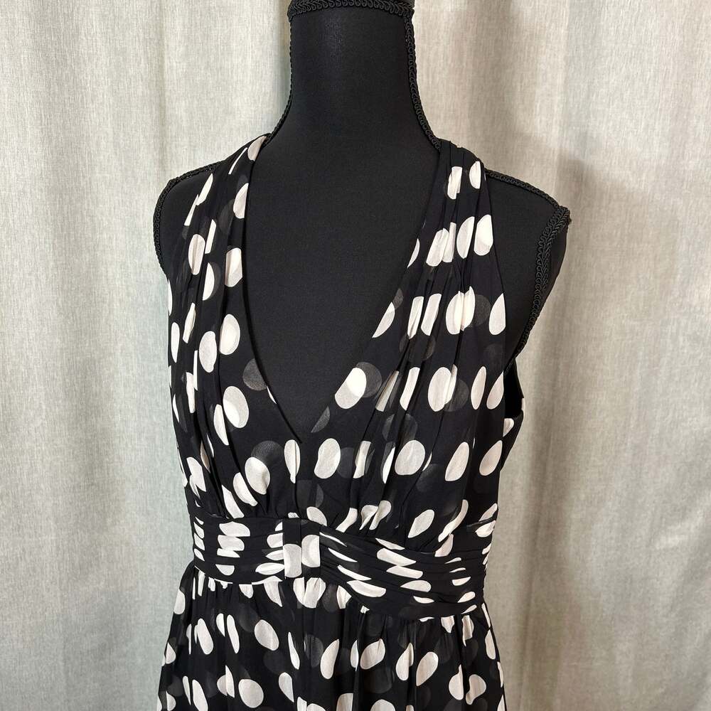White House Black Market Polkadot Silk Sleeveless Dress - Picture 2 of 7